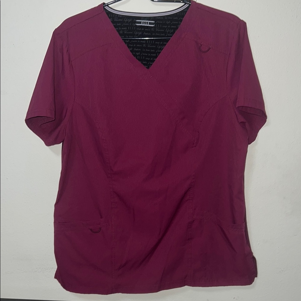 Elle Maroon Scrub Top